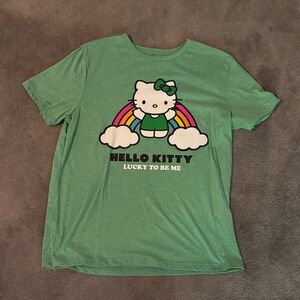 Sanrio Hello Kitty Green Rainbow Graphic Tee